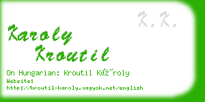 karoly kroutil business card